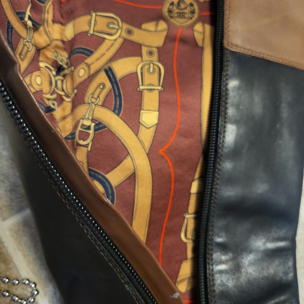 Etienne Aigner Black and Tan Ankle Booties